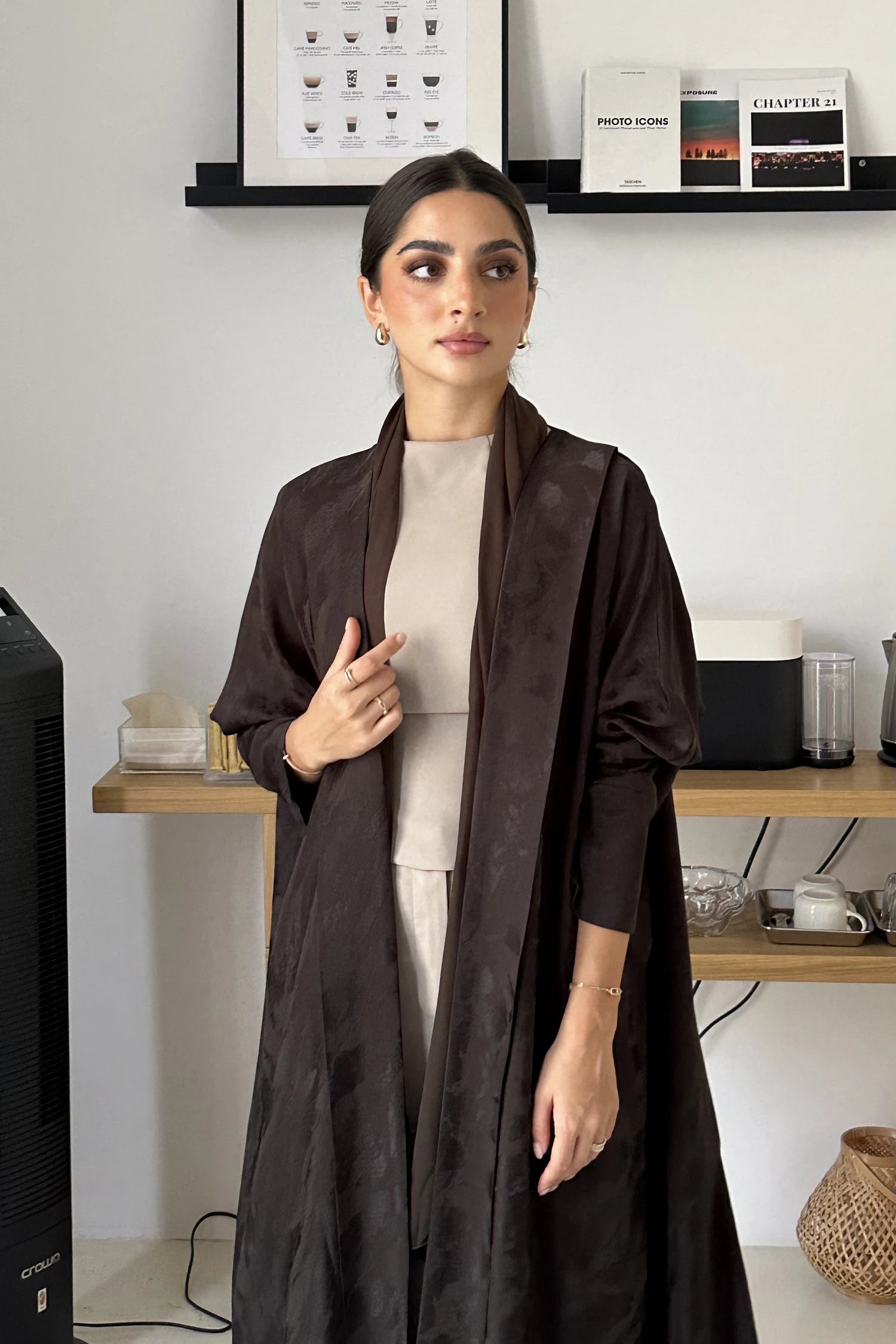 Galaxie in brown Abaya